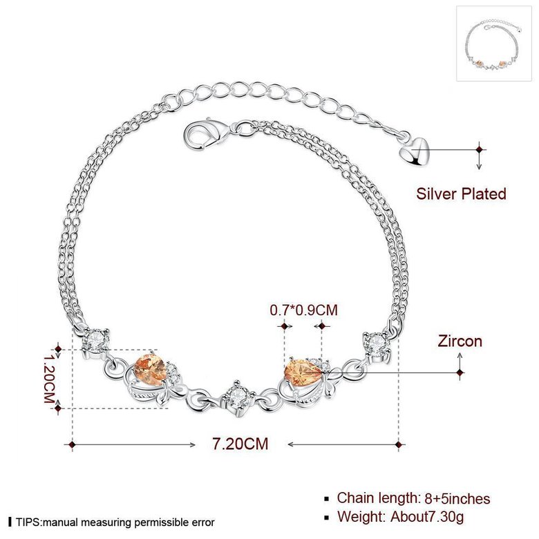 Wholesale Romantic Silver Water Drop CZ Bracelet TGSPB368 0