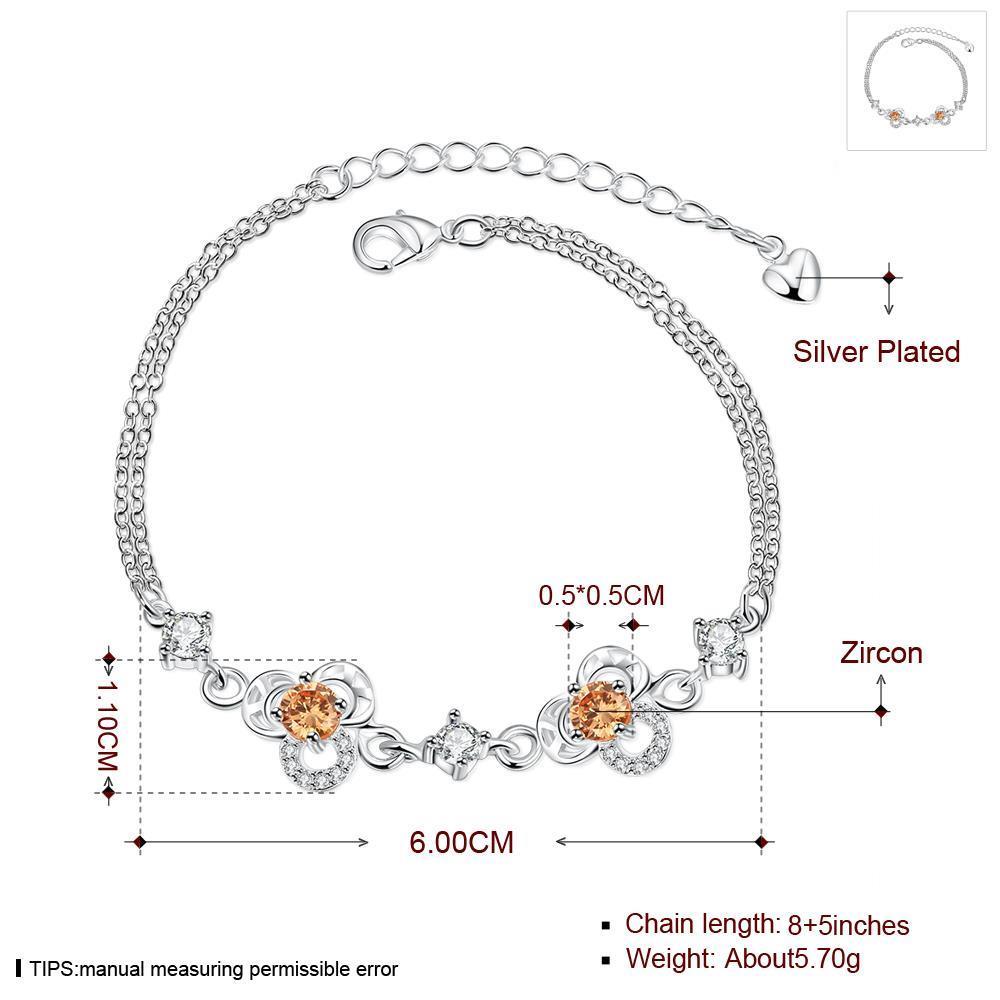 Wholesale Romantic Silver Plant CZ Bracelet TGSPB379 0