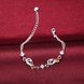 Wholesale Trendy Silver Geometric CZ Bracelet TGSPB381 2 small