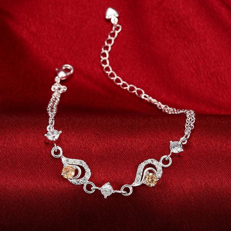 Wholesale Classic Geometric CZ Silver Bracelet TGSPB024 1