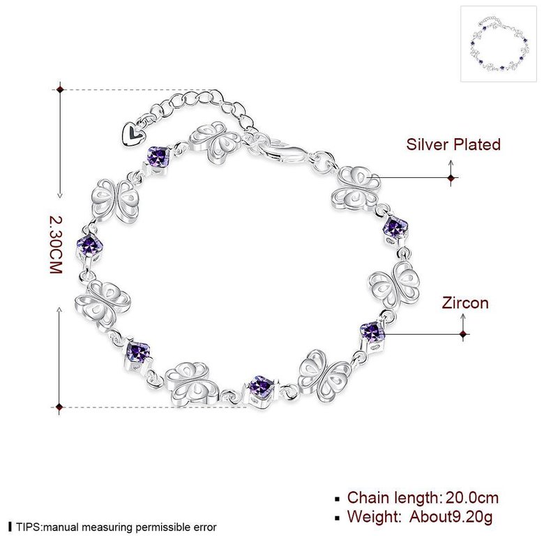 Wholesale Romantic Silver Animal CZ Bracelet TGSPB395 0