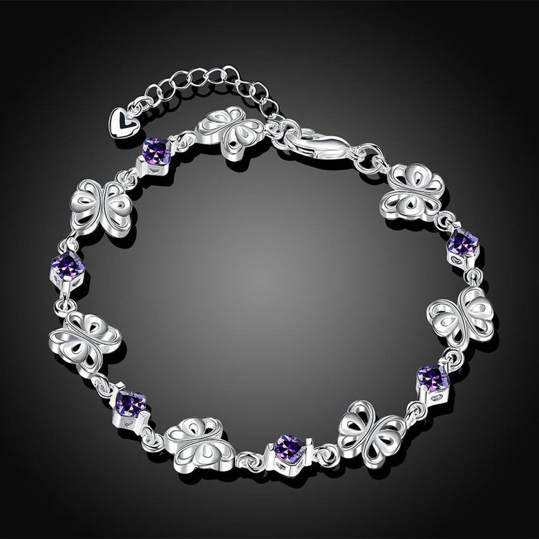 Wholesale Romantic Silver Animal CZ Bracelet TGSPB395 1