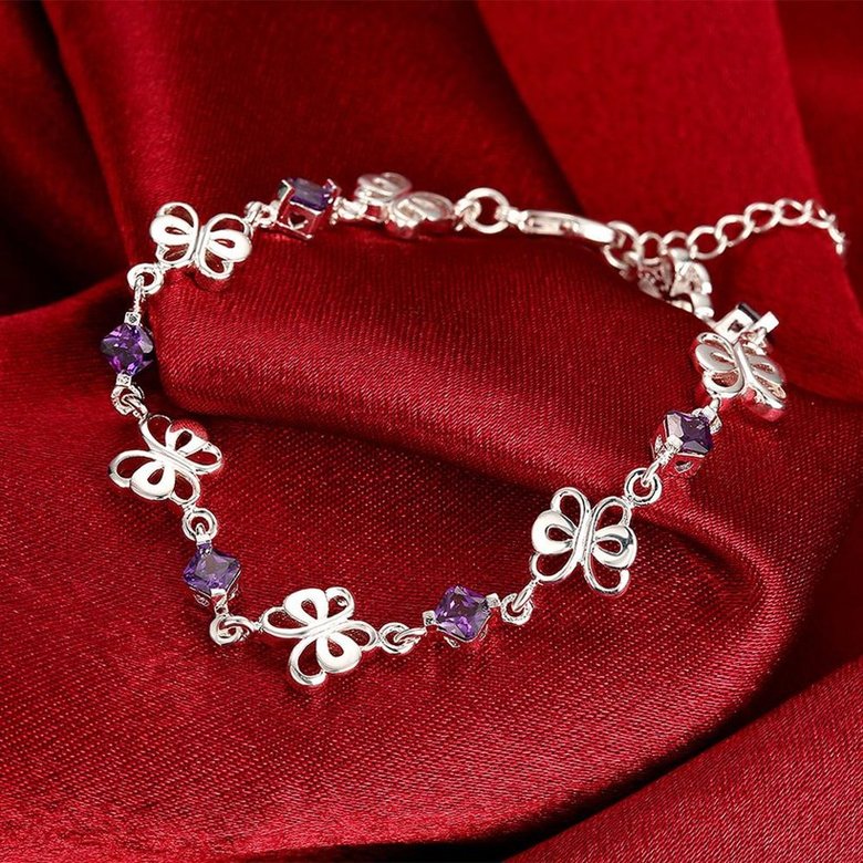 Wholesale Romantic Silver Animal CZ Bracelet TGSPB395 2