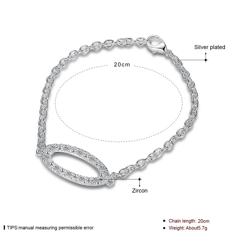 Wholesale Trendy Silver Geometric White CZ Bracelet TGSPB104 0