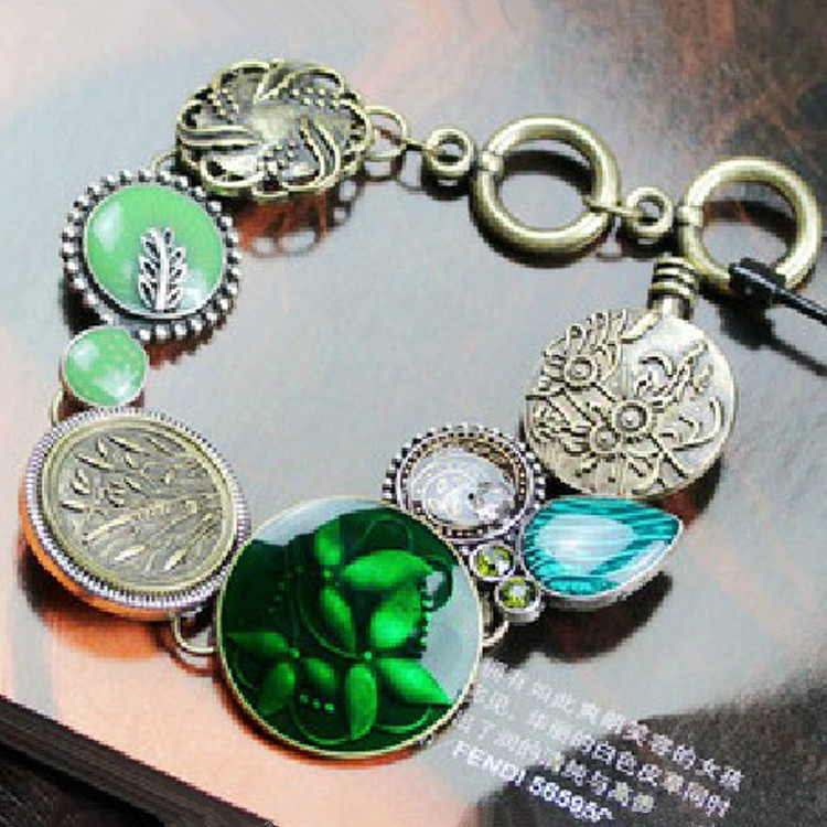 Wholesale Vintage wholesale jewelry from China flower pendant necklace bracelet femme luxury brand jewelry sets for women gift  VGB004 0