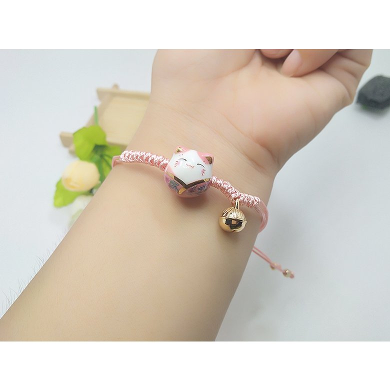 Wholesale New Arrive Handmade Cute Ceramic Lucky Cat Charm Beaded Bracelet Fortune Wish Women Bracelet VGB008 0