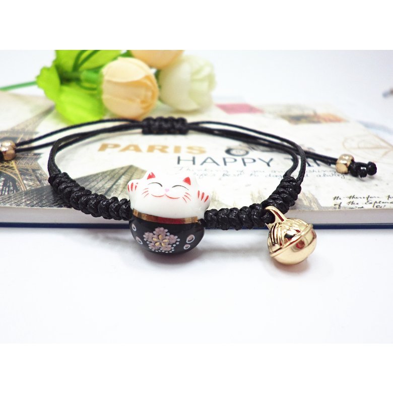 Wholesale New Arrive Handmade Cute Ceramic Lucky Cat Charm Beaded Bracelet Fortune Wish Women Bracelet VGB009 1