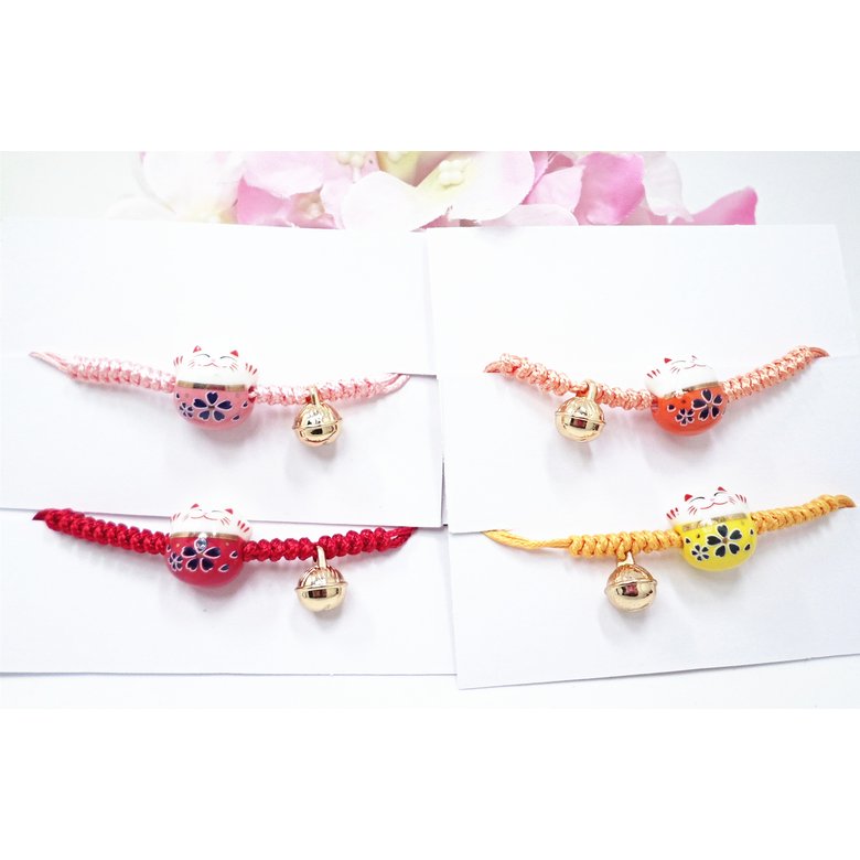 Wholesale New Arrive Handmade Cute Ceramic Lucky Cat Charm Beaded Bracelet Fortune Wish Women Bracelet VGB009 2