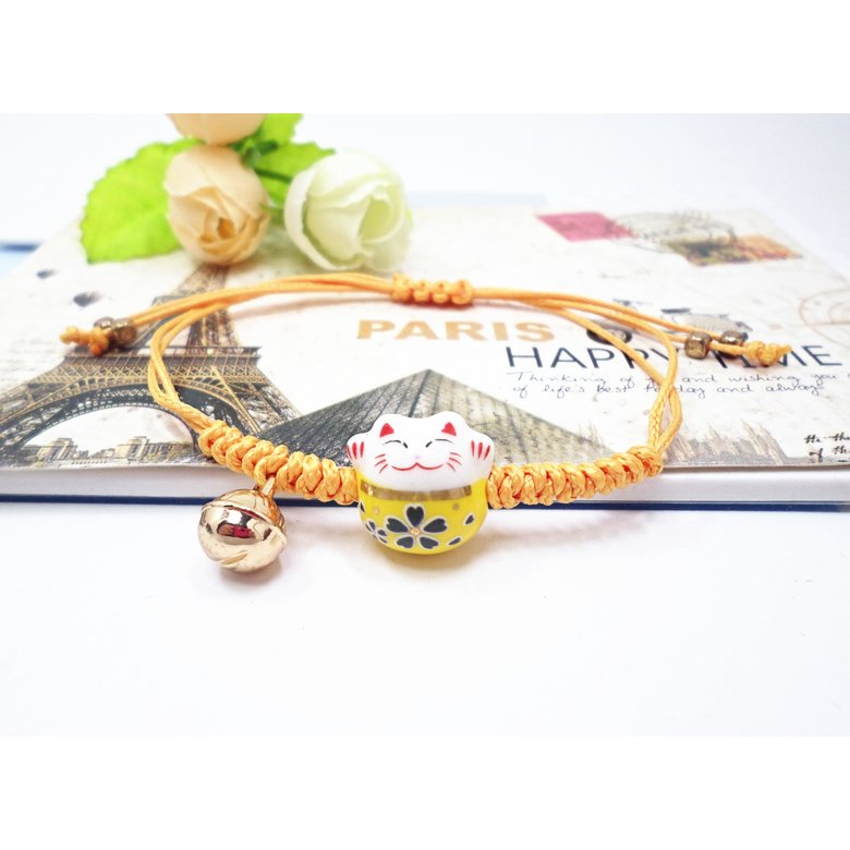 Wholesale New Arrive Handmade Cute Ceramic Lucky Cat Charm Beaded Bracelet Fortune Wish Women Bracelet VGB009 3