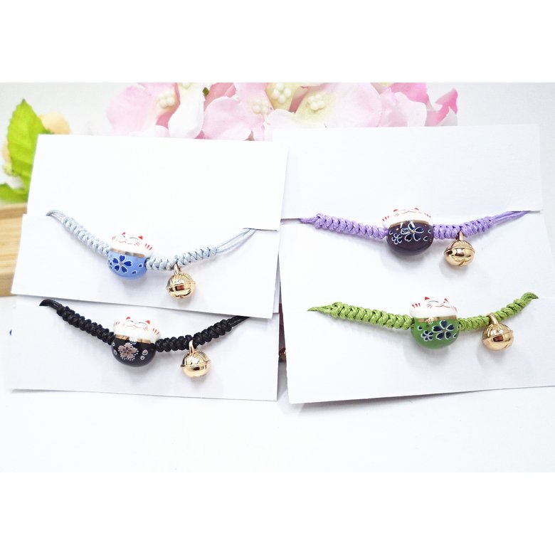 Wholesale New Arrive Handmade Cute Ceramic Lucky Cat Charm Beaded Bracelet Fortune Wish Women Bracelet VGB009 4