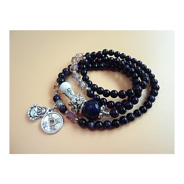 Wholesale Natural Black  Bracelet beads Strand Mala Rosary Buddhist Buddha Lover Lucky Amulet Jewelry VGB012 2