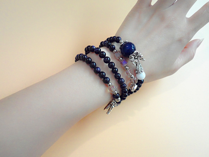 Wholesale Natural Black  Bracelet beads Strand Mala Rosary Buddhist Buddha Lover Lucky Amulet Jewelry VGB012 7