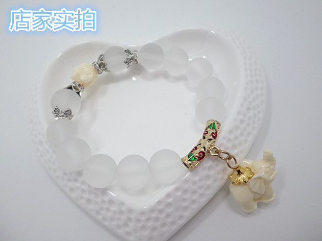 Wholesale Natural matte crystal elephant bracelets for women fashion high quality cute elephant pendent bracelet wholesale Drop Shipping VGB013 0