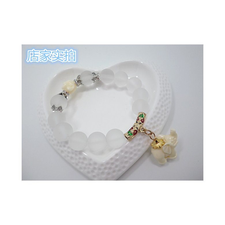 Wholesale Natural matte crystal elephant bracelets for women fashion high quality cute elephant pendent bracelet wholesale Drop Shipping VGB013 0