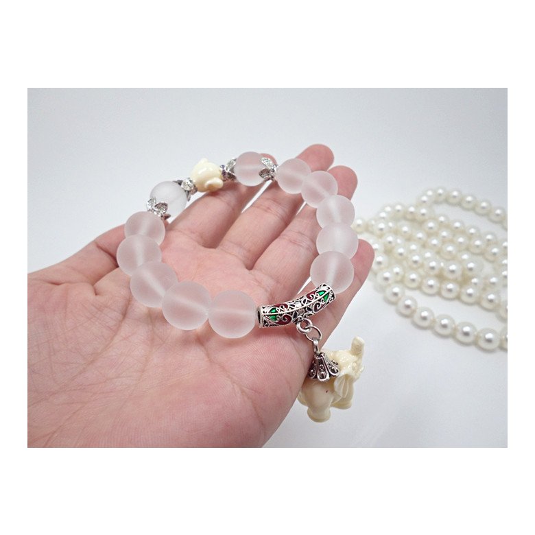 Wholesale Natural matte crystal elephant bracelets for women fashion high quality cute elephant pendent bracelet wholesale Drop Shipping VGB013 2