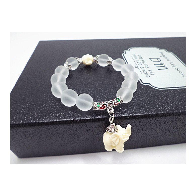 Wholesale Natural matte crystal elephant bracelets for women fashion high quality cute elephant pendent bracelet wholesale Drop Shipping VGB013 3