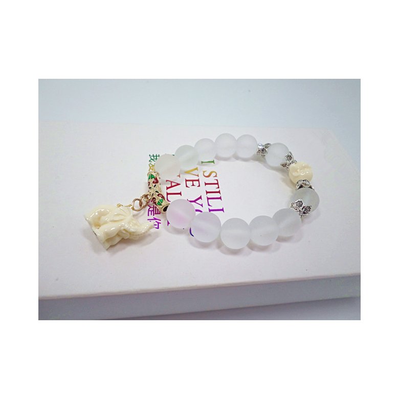 Wholesale Natural matte crystal elephant bracelets for women fashion high quality cute elephant pendent bracelet wholesale Drop Shipping VGB013 4