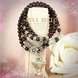 Wholesale Natural Garnet Bracelet Women's Three-Laps Beads Bracelet With Flower longevity lock Charms Multi Layers Crystal Jewelry VGB014 0 small