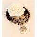 Wholesale Natural Garnet Bracelet Women's Three-Laps Beads Bracelet With Flower longevity lock Charms Multi Layers Crystal Jewelry VGB014 2 small