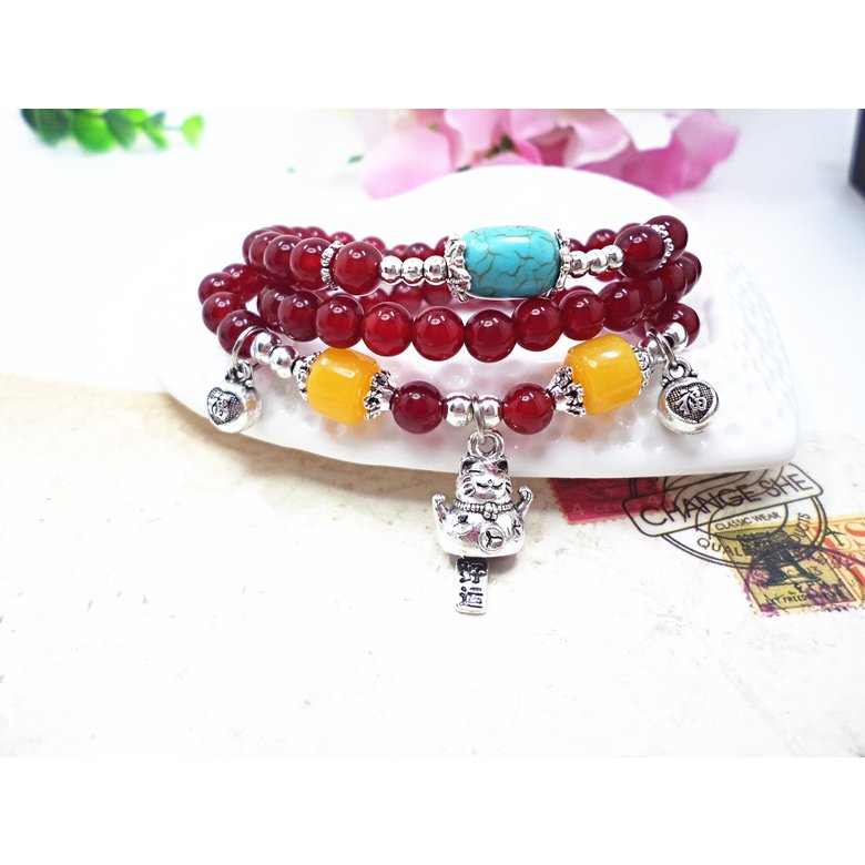 Wholesale Fashion natural Jewelry sardonyx loose beads bracelet be fit for men and women Accessories and amulets VGB016 1