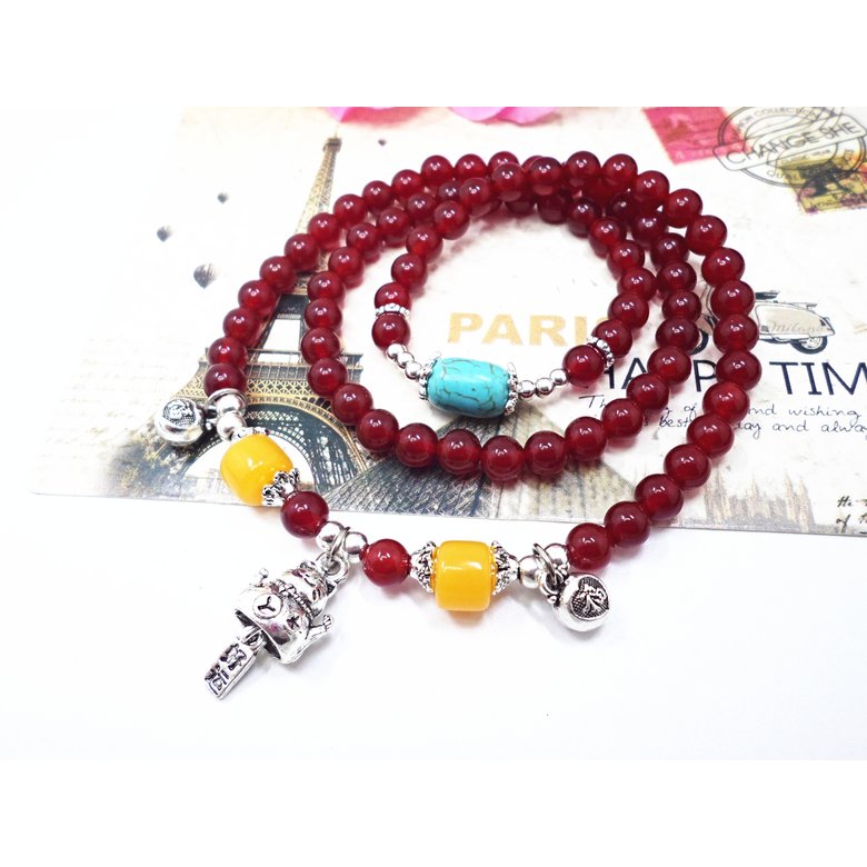 Wholesale Fashion natural Jewelry sardonyx loose beads bracelet be fit for men and women Accessories and amulets VGB016 2