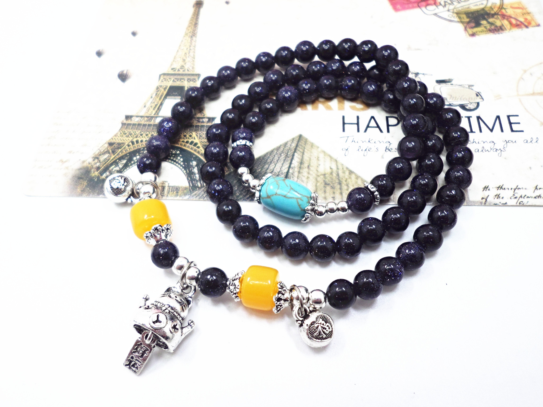 Wholesale Fashion natural Jewelry sardonyx loose beads bracelet be fit for men and women Accessories and amulets VGB016 5