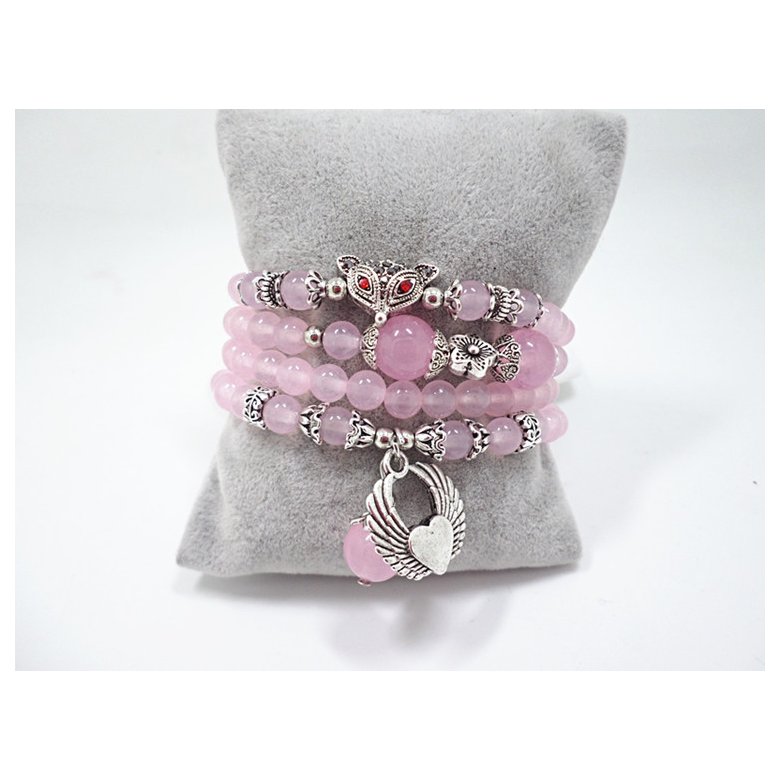 Wholesale jewelry pink crystal beads Buddhist Prayer Beads Necklace Prayer butterfly Bracelet for Women Meditation Jewelry VGB019 3