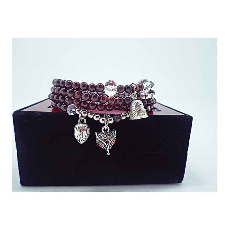 Wholesale Trendy Natural Garnet Wine Red Bracelets Women Female Jewelry fox Crystal Charm Bracelet Gift for Girls VGB020 1