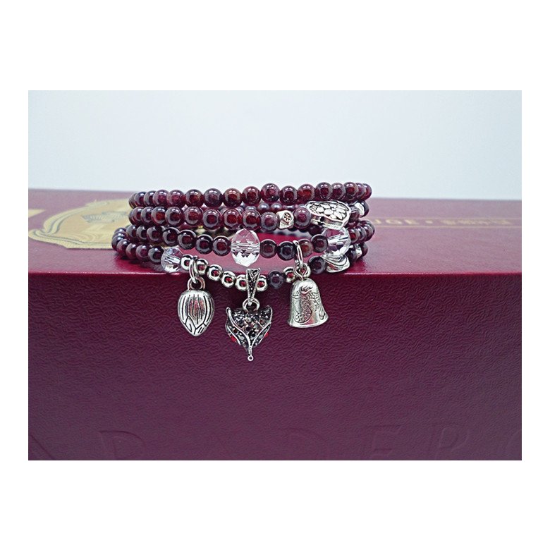 Wholesale Trendy Natural Garnet Wine Red Bracelets Women Female Jewelry fox Crystal Charm Bracelet Gift for Girls VGB020 4