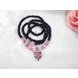 Wholesale Natural Blue sandstone Crystal Stone Stone Bracelet Pink Fox Clover Charm Buddha Prayer Beads Mala Multi-layer Wrap Bracelet VGB021 1 small