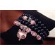 Wholesale Natural Blue sandstone Crystal Stone Stone Bracelet Pink Fox Clover Charm Buddha Prayer Beads Mala Multi-layer Wrap Bracelet VGB021 2 small