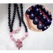 Wholesale Natural Blue sandstone Crystal Stone Stone Bracelet Pink Fox Clover Charm Buddha Prayer Beads Mala Multi-layer Wrap Bracelet VGB021 3 small