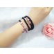 Wholesale Natural Blue sandstone Crystal Stone Stone Bracelet Pink Fox Clover Charm Buddha Prayer Beads Mala Multi-layer Wrap Bracelet VGB021 4 small