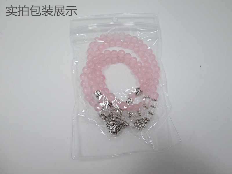 Wholesale Women Bracelets Charms Natural Stone Bracelets Pink Quartz with Butterfly Pendent Bracelets for Women Stone Beads Charms Jewelry VGB022 0