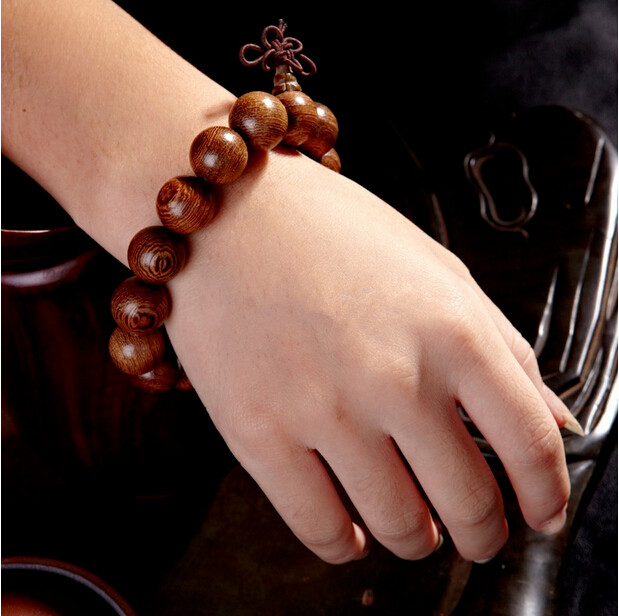 Wholesale Buddhist Wooden Bracelets ,Natural Green Sandalwood Bead Bracelet,Prayer Big Bead Mala Bracelet Women Men Jewelry VGB023 0