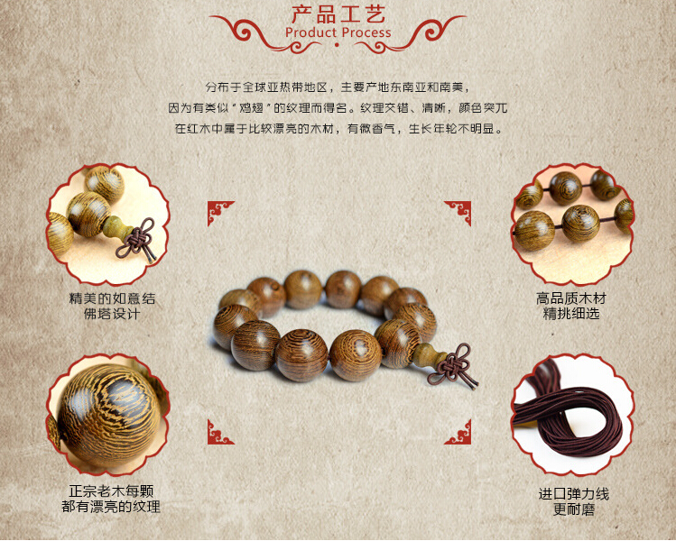 Wholesale Buddhist Wooden Bracelets ,Natural Green Sandalwood Bead Bracelet,Prayer Big Bead Mala Bracelet Women Men Jewelry VGB023 1