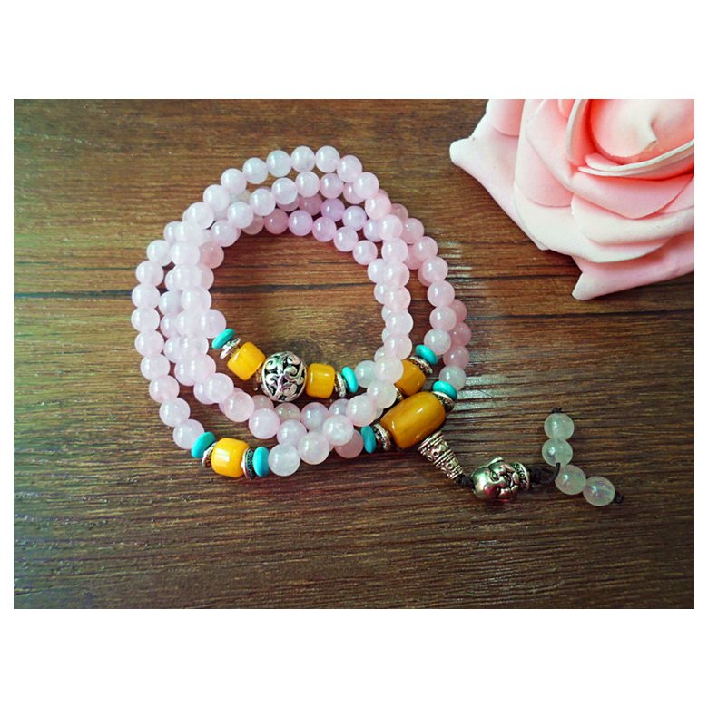 Wholesale Natural Agate Crystal Cat's Eye Garnet Fashion Korean-style Multilayer Beaded Bracelet Women's Baby Buddha beads  Lucky Bracele VGB026 3