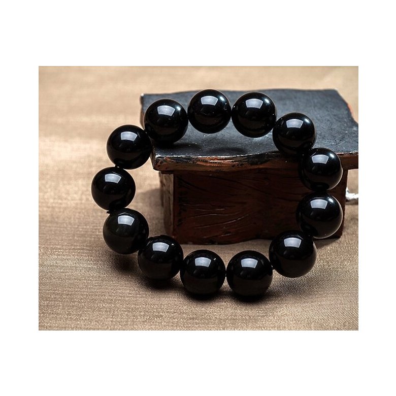 Wholesale Simple Fashion  Obsidian Beaded Bracelets For Women Men Natural Stone Bracelets Friend Gift  VGB027 2