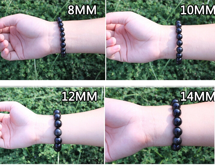 Wholesale Simple Fashion  Obsidian Beaded Bracelets For Women Men Natural Stone Bracelets Friend Gift  VGB027 5