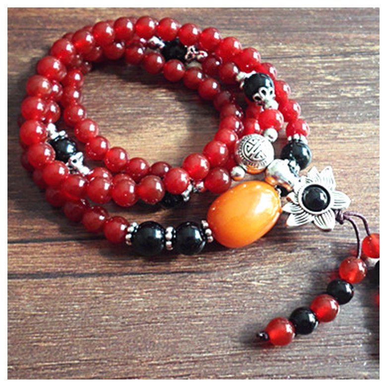 Wholesale Women Bracelet Natural Garnet Stretch Bracelets Men Fashion Lotus Charm Bracelets Women Stone Beads Buddha Jewelry Femmes VGB028 1