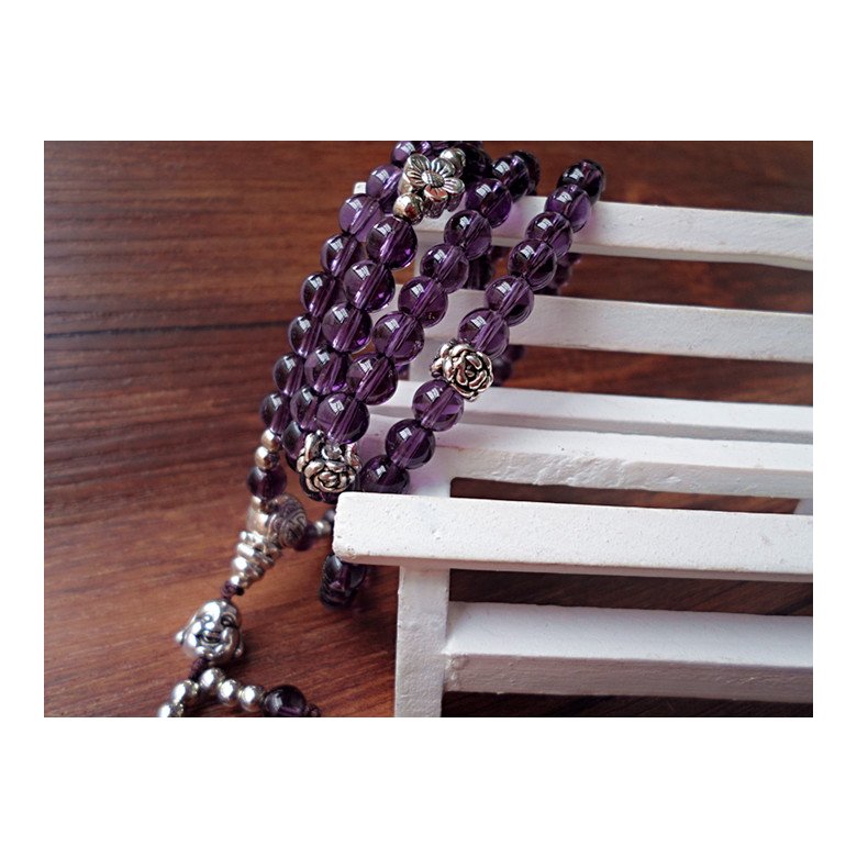 Wholesale Natural Purple Crystal Amethysts Bracelet Beads Necklace Yoga Mala Stone Bracelet for Women Buddha Energy Jewelry VGB031 0