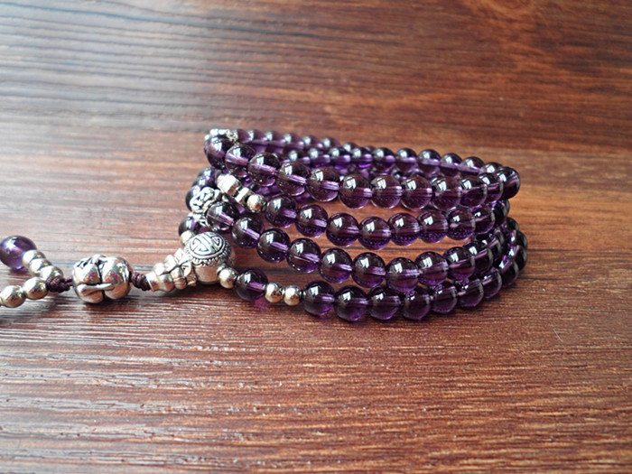 Wholesale Natural Purple Crystal Amethysts Bracelet Beads Necklace Yoga Mala Stone Bracelet for Women Buddha Energy Jewelry VGB031 1