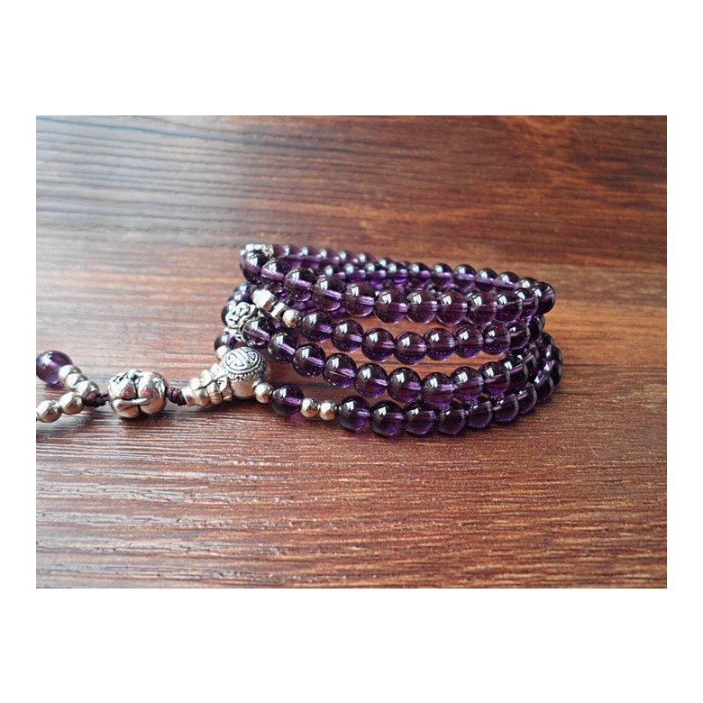 Wholesale Natural Purple Crystal Amethysts Bracelet Beads Necklace Yoga Mala Stone Bracelet for Women Buddha Energy Jewelry VGB031 1