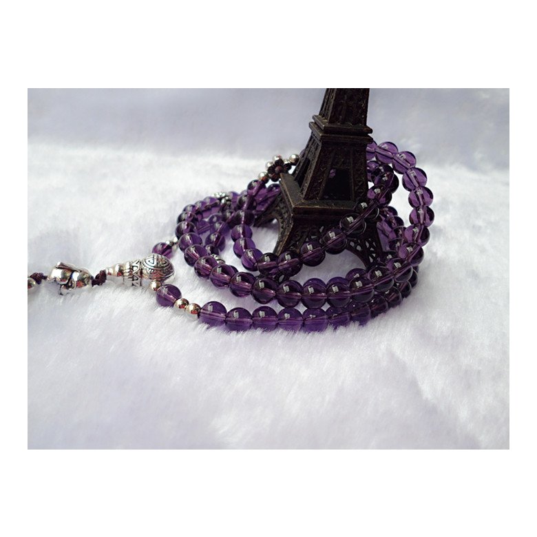 Wholesale Natural Purple Crystal Amethysts Bracelet Beads Necklace Yoga Mala Stone Bracelet for Women Buddha Energy Jewelry VGB031 2