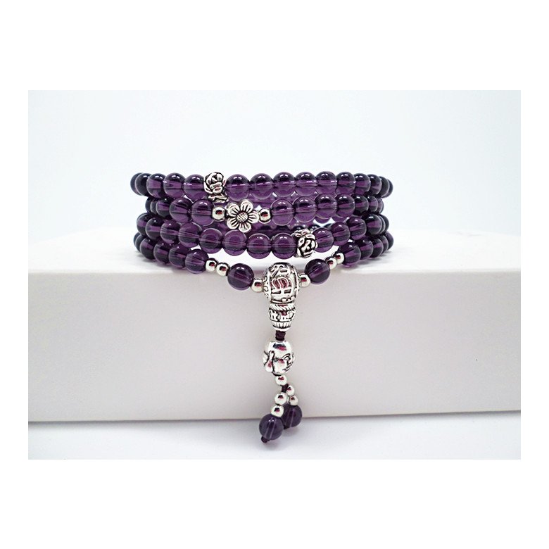 Wholesale Natural Purple Crystal Amethysts Bracelet Beads Necklace Yoga Mala Stone Bracelet for Women Buddha Energy Jewelry VGB031 3