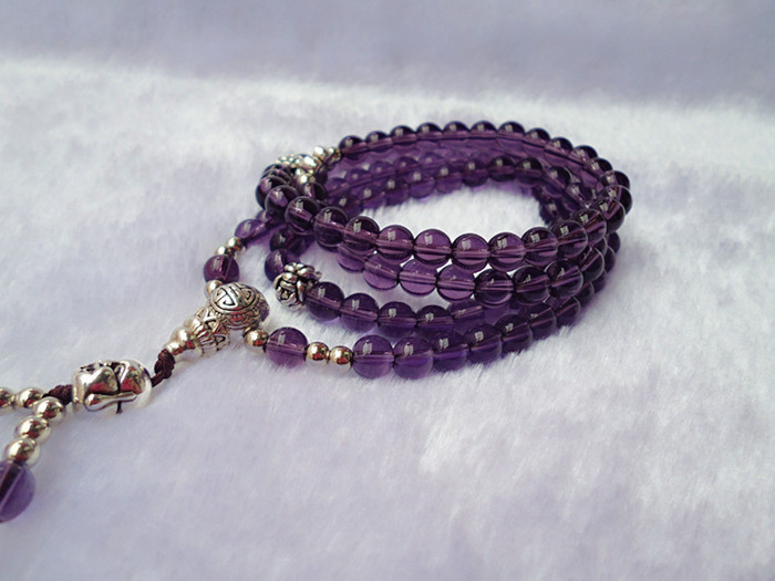 Wholesale Natural Purple Crystal Amethysts Bracelet Beads Necklace Yoga Mala Stone Bracelet for Women Buddha Energy Jewelry VGB031 4