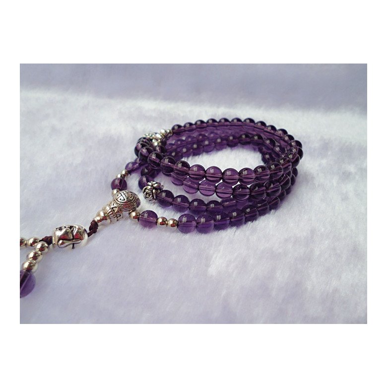 Wholesale Natural Purple Crystal Amethysts Bracelet Beads Necklace Yoga Mala Stone Bracelet for Women Buddha Energy Jewelry VGB031 4