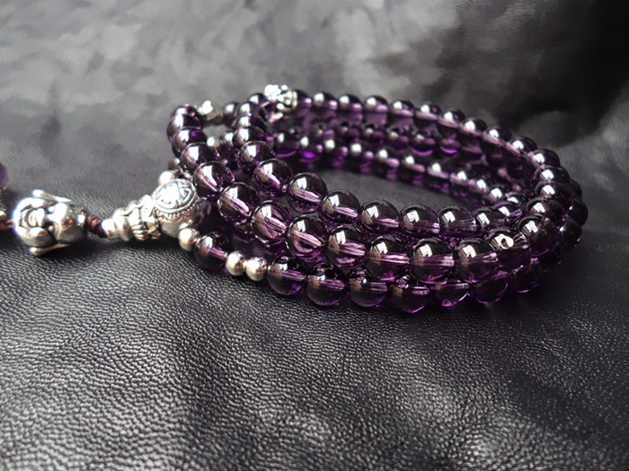 Wholesale Natural Purple Crystal Amethysts Bracelet Beads Necklace Yoga Mala Stone Bracelet for Women Buddha Energy Jewelry VGB031 5