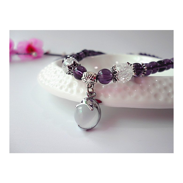 Wholesale Natural Purple Crystal Amethysts Bracelet Beads Necklace Yoga  Mala Stone Bracelet for Women dolphin Energy Jewelry VGB033 4