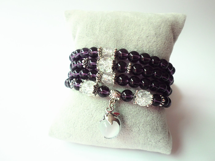 Wholesale Natural Purple Crystal Amethysts Bracelet Beads Necklace Yoga  Mala Stone Bracelet for Women dolphin Energy Jewelry VGB033 5